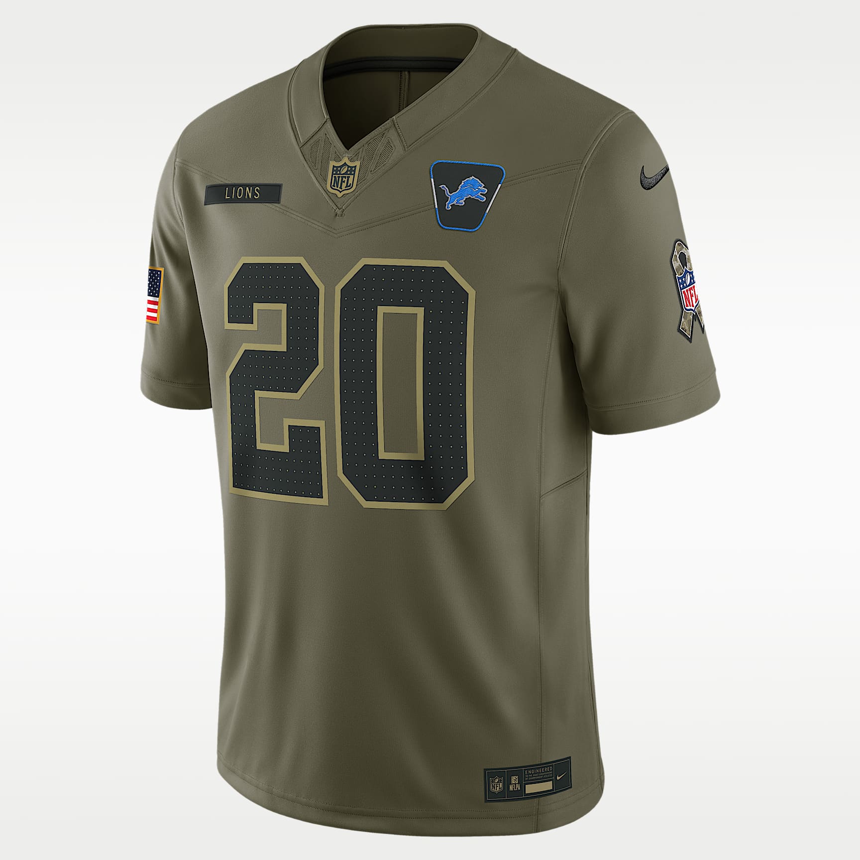 Barry Sanders Detroit Lions Salute to Service Retired Men's Nike